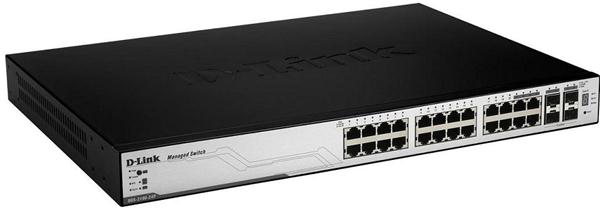 DGS-3100-24P D-Link Managed 24-Ports Gigabit Stackable PoE Layer 2 Switch + 4 combo SFP + 20 Gig Stacking (Refurbished)