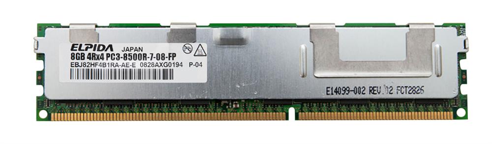 EBJ82HF4B1RA-AE-E Elpida 8GB PC3-8500 DDR3-1066MHz ECC Registered CL7 240-Pin DIMM Quad Rank Memory Module