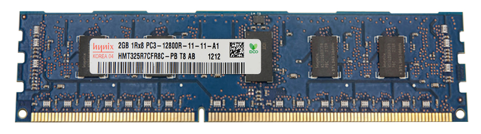 HMT325R7CFR8C-PBT8 Hynix 2GB PC3-12800 DDR3-1600MHz ECC Registered CL11 240-Pin DIMM Single Rank Memory Module