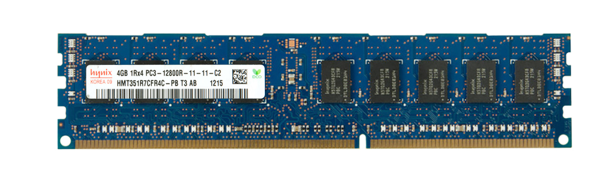 HMT351R7CFR4C-PB Hynix 4GB PC3-12800 DDR3-1600MHz ECC Registered CL11 240-Pin DIMM Single Rank Memory Module