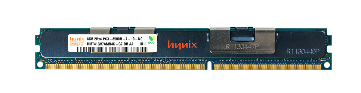 HMT41GV7AMR4C-G7 Hynix 8GB PC3-8500 DDR3-1066MHz ECC Registered CL7 240-Pin DIMM Very Low Profile (VLP) Dual Rank Memory Module