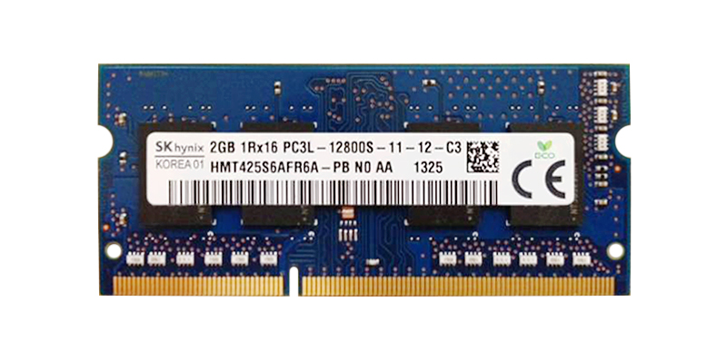 HMT425S6AFR6A-PB Hynix 2GB PC3-12800 DDR3-1600MHz non-ECC Unbuffered CL11 204-Pin SoDimm 1.35V Low Voltage Single Rank Memory Module