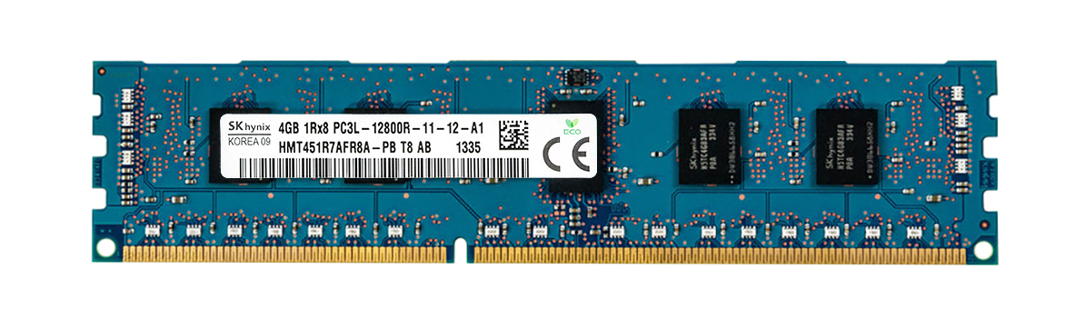 HMT451R7AFR8A-PB Hynix 4GB PC3-12800 DDR3-1600MHz ECC Registered CL11 240-Pin DIMM 1.35V Low Voltage Single Rank Memory Module