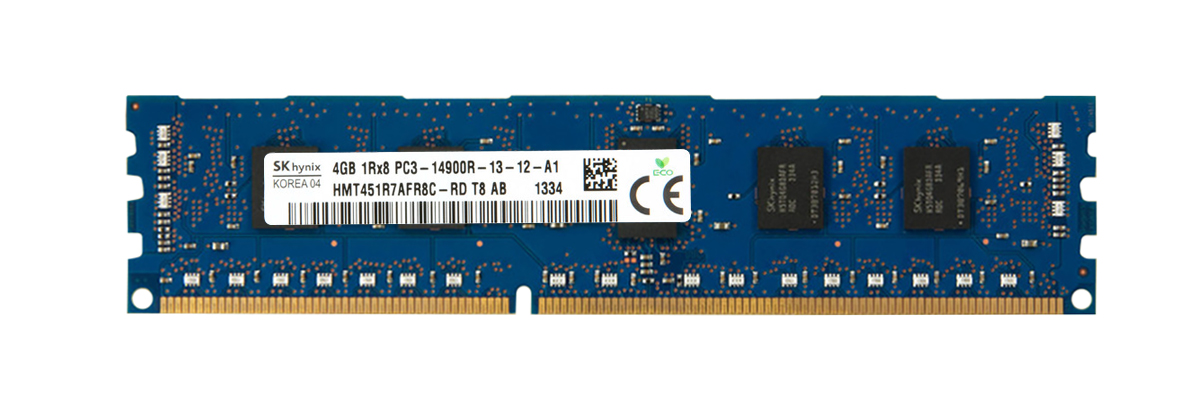 HMT451R7AFR8C-RD Hynix 4GB PC3-14900 DDR3-1866MHz ECC Registered CL13 240-Pin DIMM Single Rank Memory Module