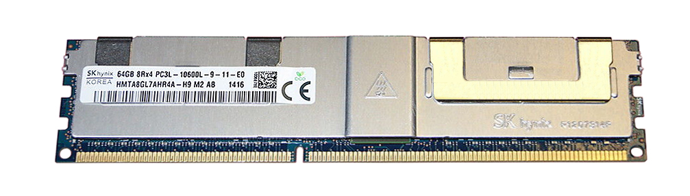 HMTA8GL7AHR4A-H9M2-AB Hynix 64GB PC3-10600 DDR3-1333MHz ECC Registered CL9 240-Pin Load Reduced DIMM 1.35V Low Voltage Octal Rank Memory Module