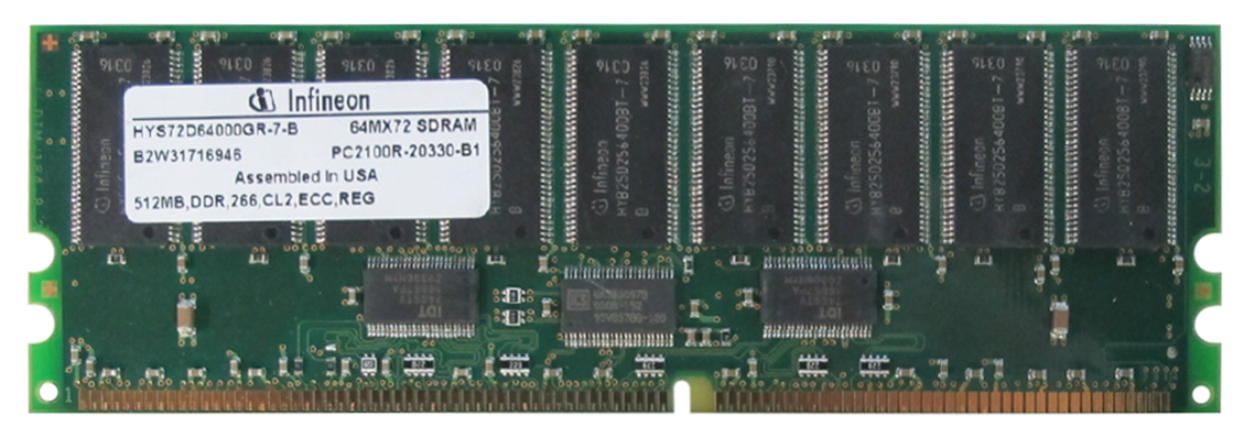 M4L-PC1400D8R3A-512 M4L Certified 512MB 400MHz DDR PC3200 Reg ECC CL3 184-Pin Dual Rank x8 DIMM