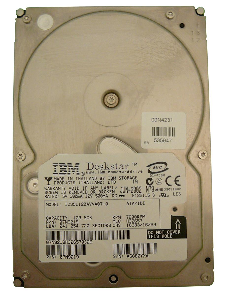 IC35L120AVVA07-0 IBM Deskstar 120GXP 120GB 7200RPM ATA-100 2MB Cache 3.5-inch Internal Hard Drive