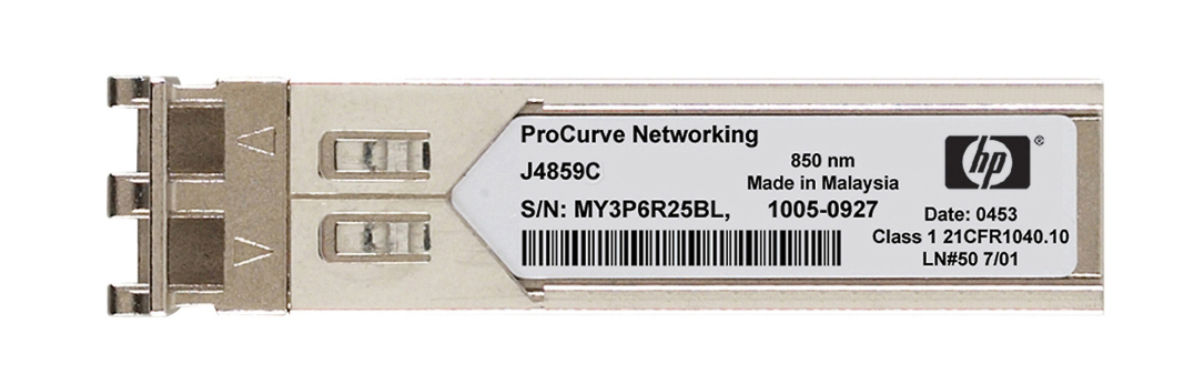 J4859C HP ProCurve 1Gbps 1000Base-LX Single-mode Fiber 10km 1310nm Duplex LC Connector SFP (mini-GBIC) Transceiver Module