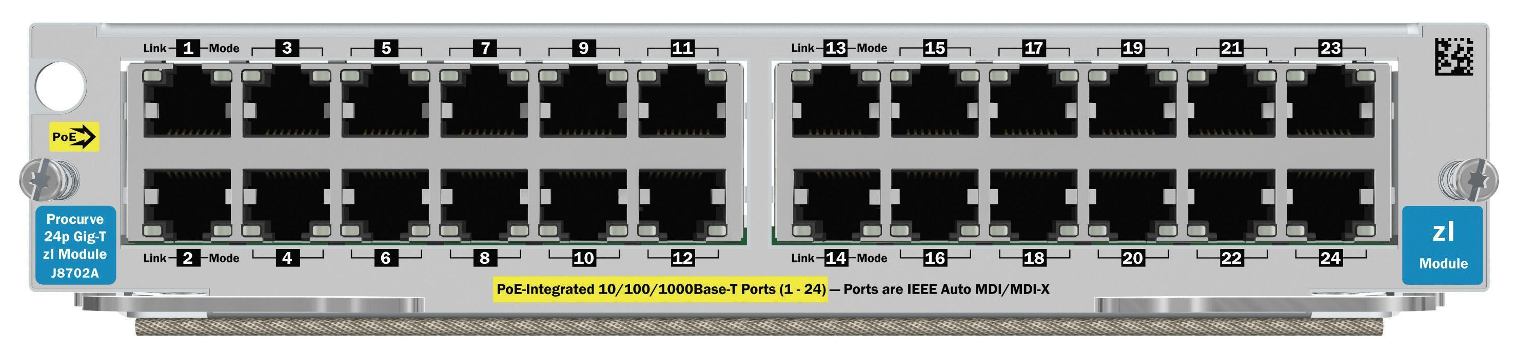 J8702AR#ABA HP ProCurve 5400zl 24-Ports 10/100/1000 PoE Integrated Switch Expansion Module (Refurbished)
