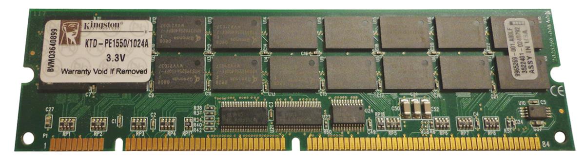 KTD-PE1550/1024A Kingston 1GB PC133 133MHz ECC Registered CL3 168-Pin DIMM Memory Module for Dell 311-1363