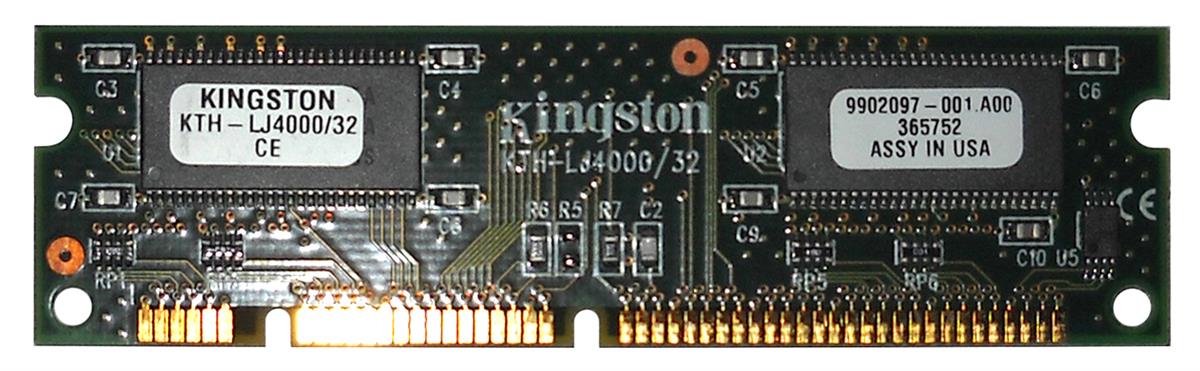KTH-LJ4000/32 Kingston 32MB non-ECC Unbuffered 100-Pin DIMM Memory Module for HP LaserJet C4143A