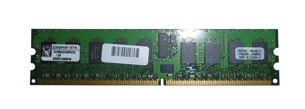 KVR800D2D8P6/2G Kingston 2GB PC2-6400 DDR2-800MHz ECC Registered CL6 240-Pin DIMM Dual Rank x8 Memory Module
