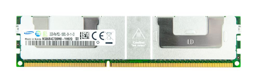 M386B4G70BM0-YH92Q Samsung 32GB PC3-10600 DDR3-1333MHz ECC Registered CL9 240-Pin Load Reduced DIMM 1.35V Low Voltage Quad Rank Memory Module