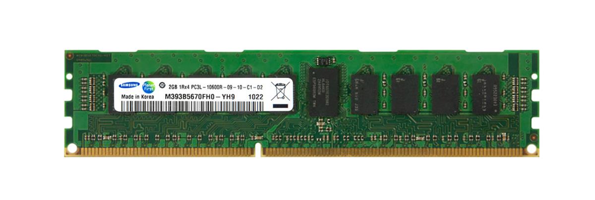 M393B5670FH0-YH9 Samsung 2GB PC3-10600 DDR3-1333MHz ECC Registered CL9 240-Pin DIMM 1.35V Low Voltage Single Rank Memory Module