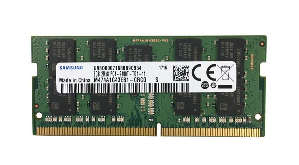 M474A1G43EB1-CRCQ Samsung 8GB PC4-19200 DDR4-2400MHz ECC Unbuffered CL17 260-Pin SoDimm 1.2V Dual Rank Memory Module