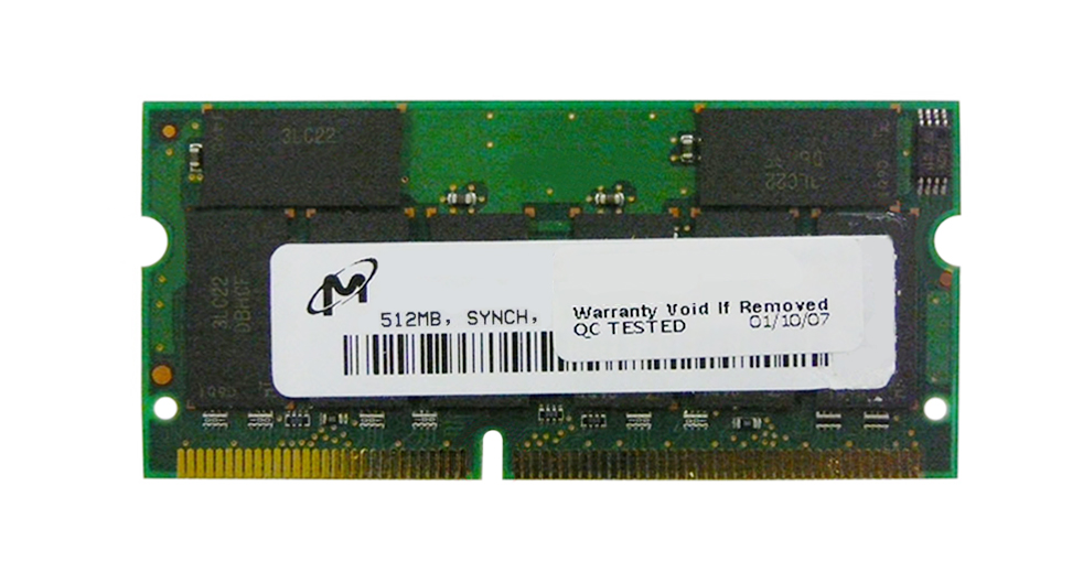 M4L-PC100X64SC3-512 M4L Certified 512MB 100MHz PC100 Non-ECC CL2 144-Pin x8 SoDimm