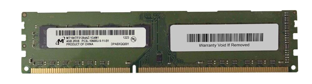 MT16KTF51264AZ-1G4 Micron 4GB PC3-10600 DDR3-1333MHz non-ECC Unbuffered CL9 240-Pin DIMM 1.35V Low Voltage Dual Rank Memory Module