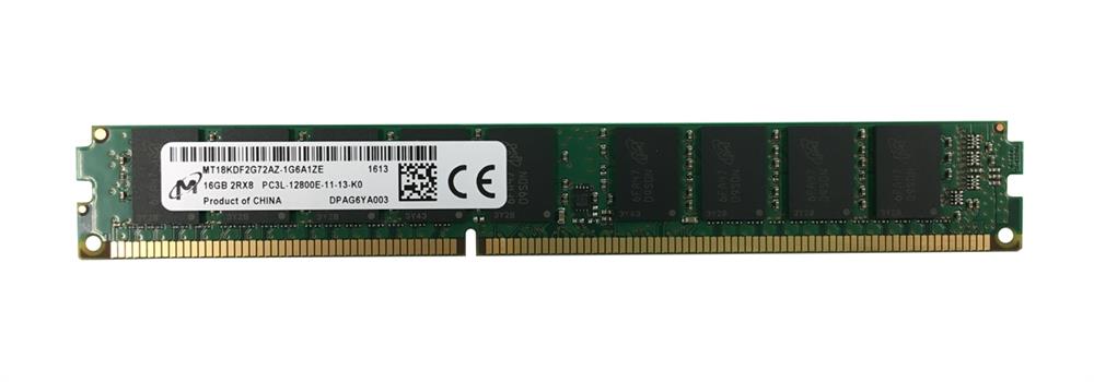 MT18KDF2G72AZ-1G6A1 Micron 16GB PC3-12800 DDR3-1600MHz ECC Unbuffered CL11 240-Pin DIMM 1.35V Low Voltage Very Low Profile (VLP) Dual Rank Memory Module