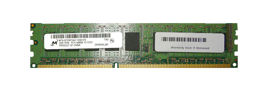 MT9JSF25672AZ-1G9K1 Micron 2GB PC3-14900 DDR3-1866MHz ECC Unbuffered CL13 240-Pin DIMM Single Rank Memory Module