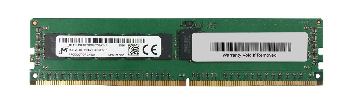 MTA18ASF1G72PDZ-2G1A1 Micron 8GB PC4-17000 DDR4-2133MHz Registered ECC CL15 288-Pin DIMM 1.2V Dual Rank Memory Module