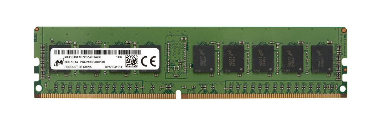 MTA18ASF1G72PZ-2G1A2IG Micron 8GB PC4-17000 DDR4-2133MHz Registered ECC CL15 288-Pin DIMM 1.2V Single Rank Memory Module