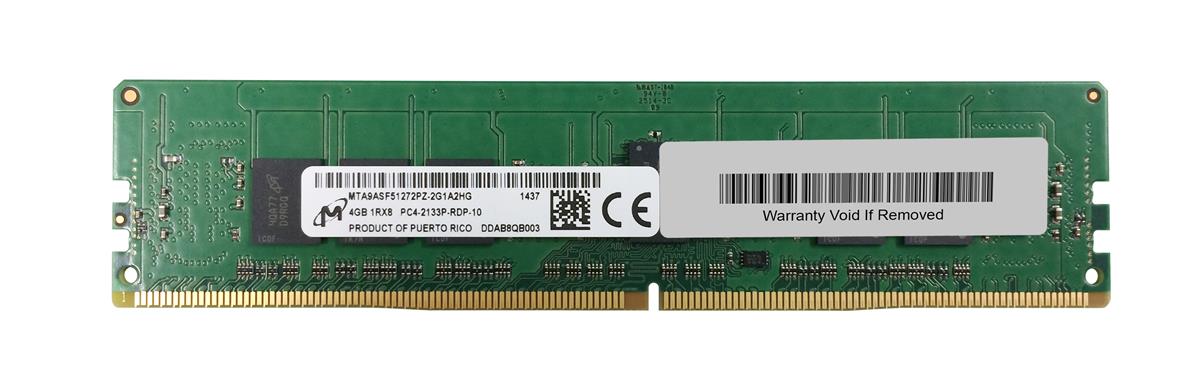 MTA9ASF51272PZ-2G1A2 Micron 4GB PC4-17000 DDR4-2133MHz Registered ECC CL15 288-Pin DIMM 1.2V Single Rank Memory Module