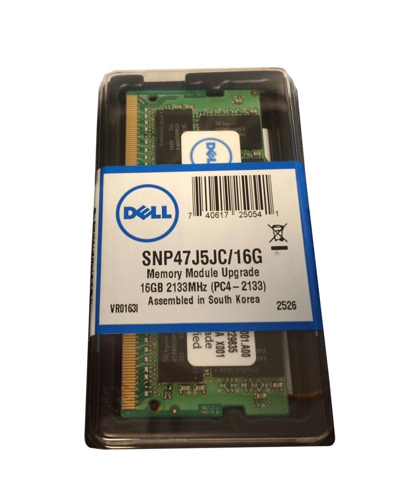 SNP47J5JC/16G Dell 16GB PC4-17000 DDR4-2133MHz non-ECC Unbuffered CL15 260-Pin SoDimm 1.2V Dual Rank Memory Module