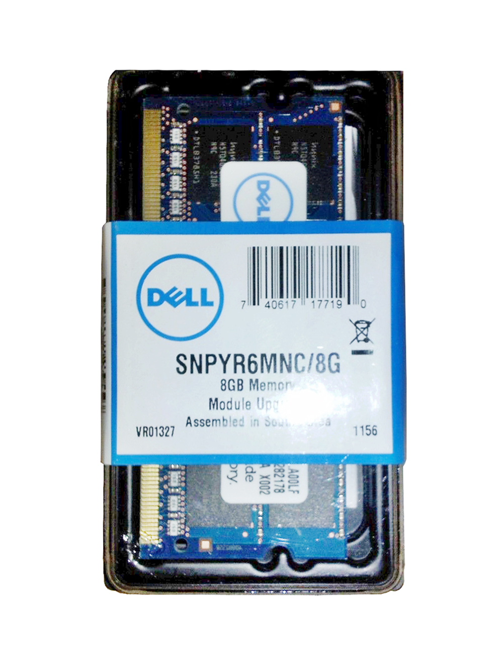 SNPYR6MNC/8G Dell 8GB PC3-10600 DDR3-1333MHz non-ECC Unbuffered CL9 204-Pin SoDimm Dual Rank Memory Module for Precision Mobile Workstation M4500, M6500
