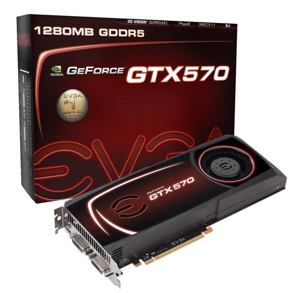 012-P3-1572-R1 EVGA GeForce GTX 570 SuperClocked 1280MB 320-Bit GDDR5 PCI Express 2.0 x16 HDCP Ready/ SLI Support Video Graphics Card