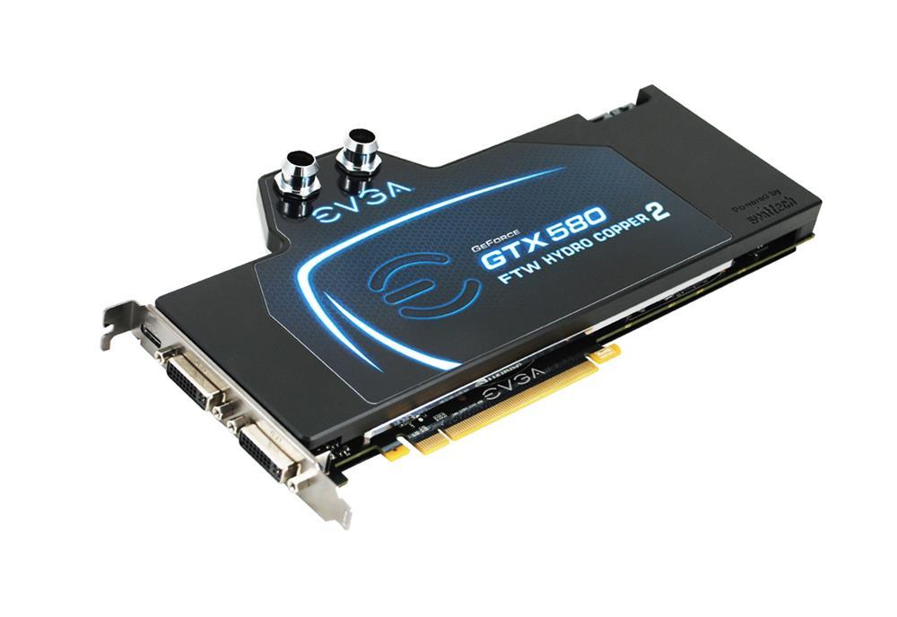 015-P3-1589-BR EVGA Nvidia GeForce GTX 580 FTW Hydro Copper 1536MB GDDR5 Dual DVI / Mini-HDMI / Ready SLI Support PCI-Express 2.0 Video Graphics Card