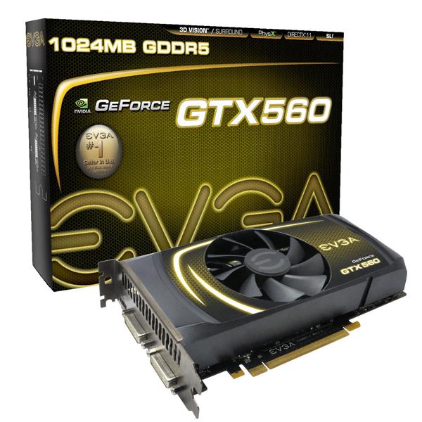 01G-P3-1460-K2 EVGA GeForce GTX 560 1GB GDDR5 256-Bit PCI Express 2.0 Dual DVI/ Mini HDMI SLI Ready Video Graphics Card