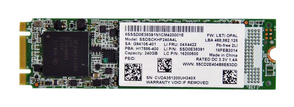 04X4422 Lenovo 240GB MLC SATA 6Gbps (FDE) M.2 2280 Internal Solid State Drive (SSD) for ThinkPad X1 Carbon