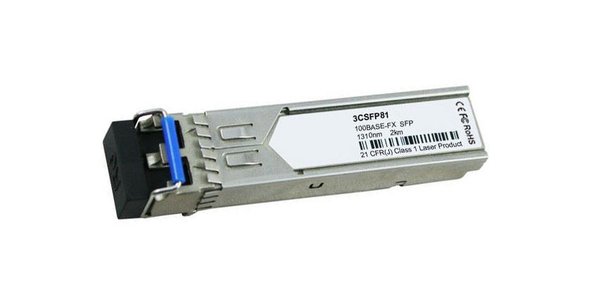 3CSFP9-81 3Com 100Mbps 100Base-FX Multi-Mode Fiber 2km 1310nm LC Connector SFP Dual-Mode Transceiver Module