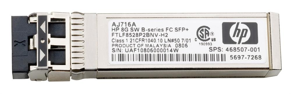 468507-001 HP B-Series AJ716A 8Gbps Short Wave Fibre Channel Multi-mode Fiber 300m 850nm Duplex LC Connector SFP+ Transceiver Module