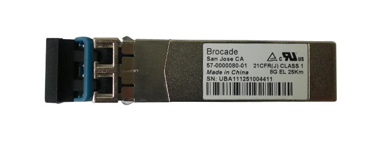 57-0000080-01 Brocade 8Gbps 8GBase-LR Fibre Channel Single-mode Fiber 25km 1310nm Duplex LC Connector SFP+ Transceiver Module