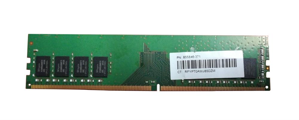 855846-371 HP 8GB PC4-19200 DDR4-2400MHz non-ECC Unbuffered CL17 288-Pin DIMM 1.2V Single Rank Memory Module