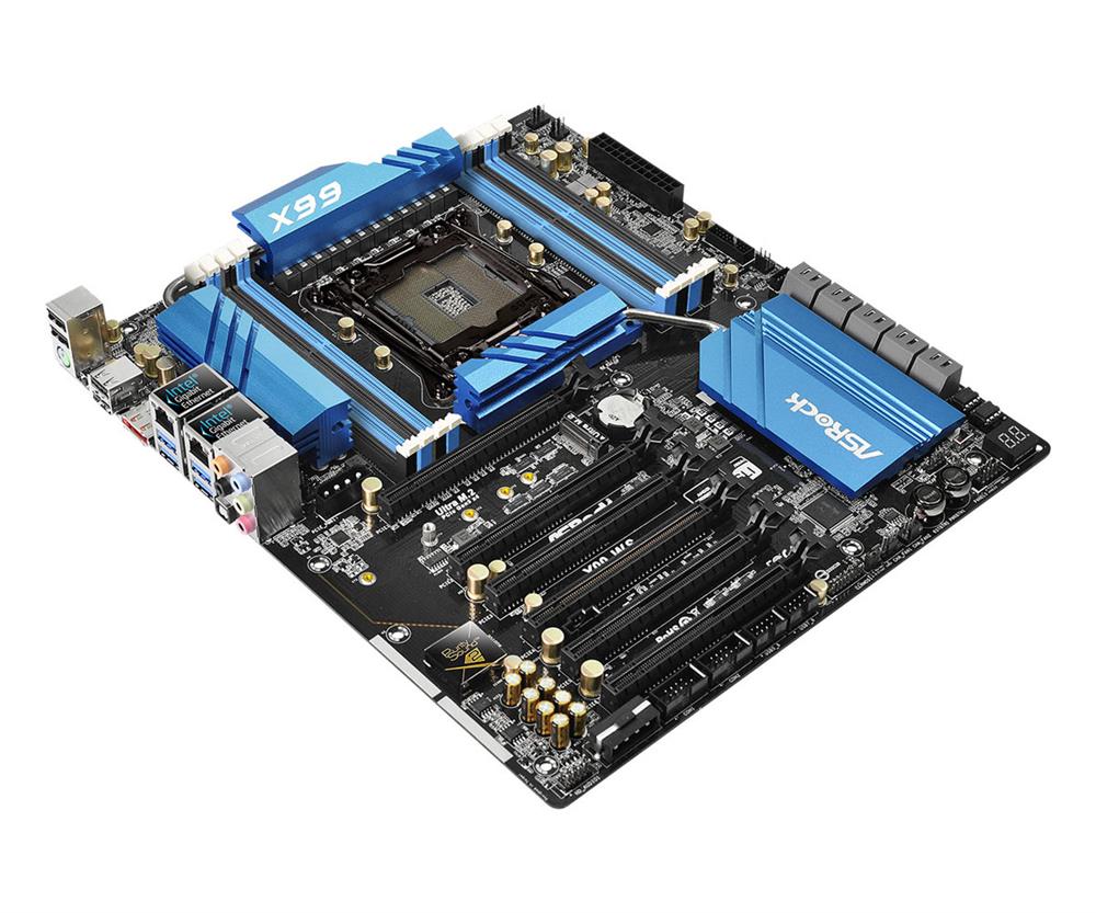 90-MXGVQ0-A0UAYZ ASRock X99 WS Socket LGA 2011-3 Intel X99 Chipset Core i7 / Xeon E5-1600/ 2600 v3 Processor Support DDR4 8x DIMM 10x SATA3 6.0Gb/s E-ATX Server Motherboard (Refurbished)