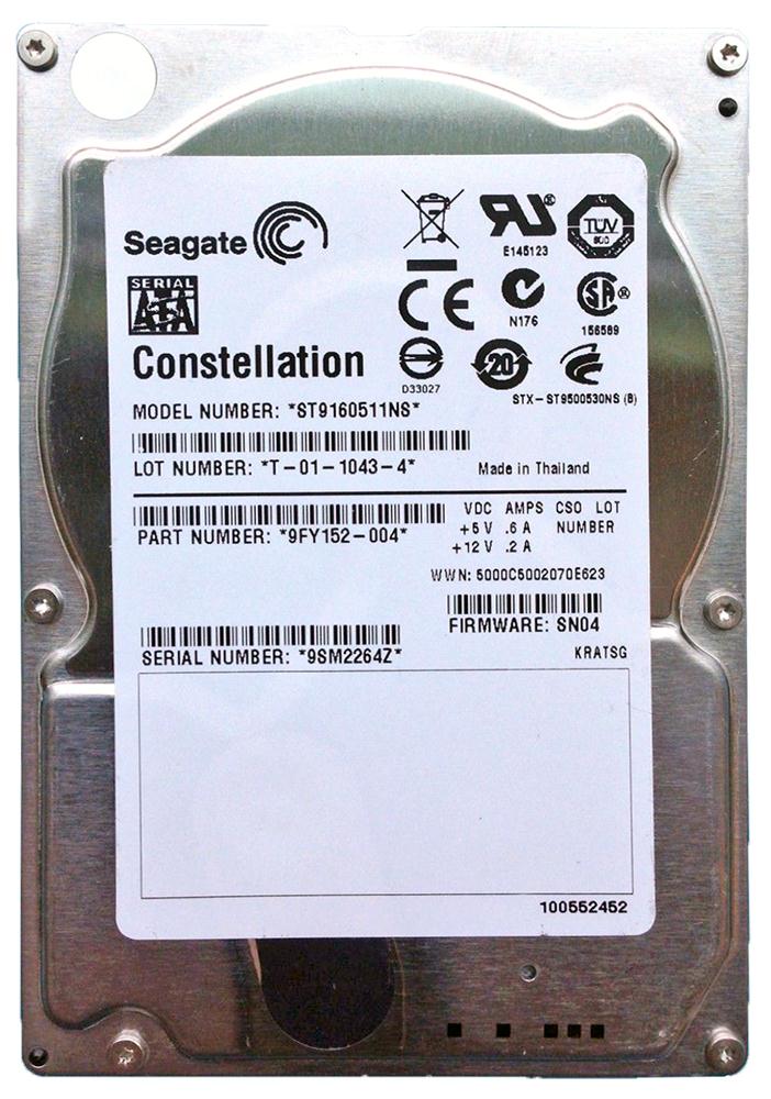 9FY152-004 Seagate Constellation 7200 160GB 7200RPM SATA 3Gbps 32MB Cache 2.5-inch Internal Hard Drive