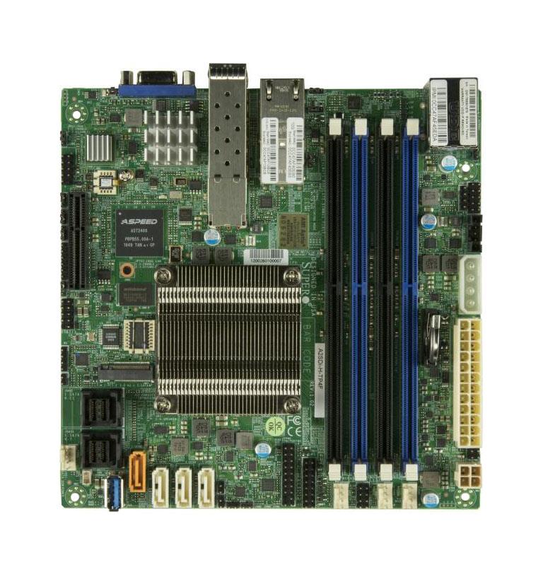 A2SDi-H-TP4F SuperMicro Socket BGA1310 System On Chipset Intel Atom C3958 Processors Support DDR4 4x DIMM 12x SATA3 6.0Gb/s Mini-ITX Motherboard (Refurbished)