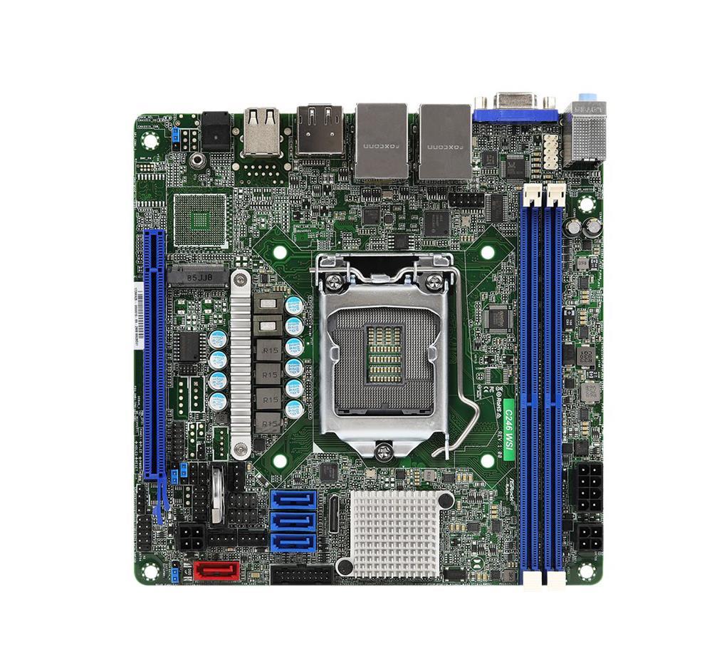 C246 WSI ASRock Intel C246 Chipset Intel Xeon E-2100 Processors Support DDR4 2x DIMM 4x SATA3 6.0Gb/s Mini-ITX Server Motherboard (Refurbished)