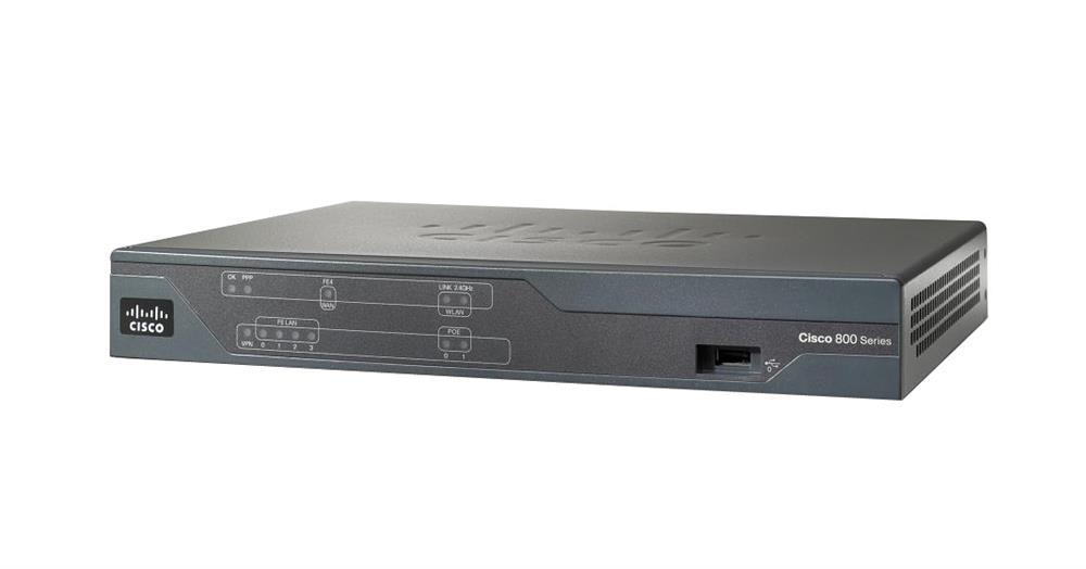 CISCO881-SEC-K9-C3 Cisco 880 Series 4-Port Switch (integrated) Fast Ethernet Desktop Router (Refurbished)