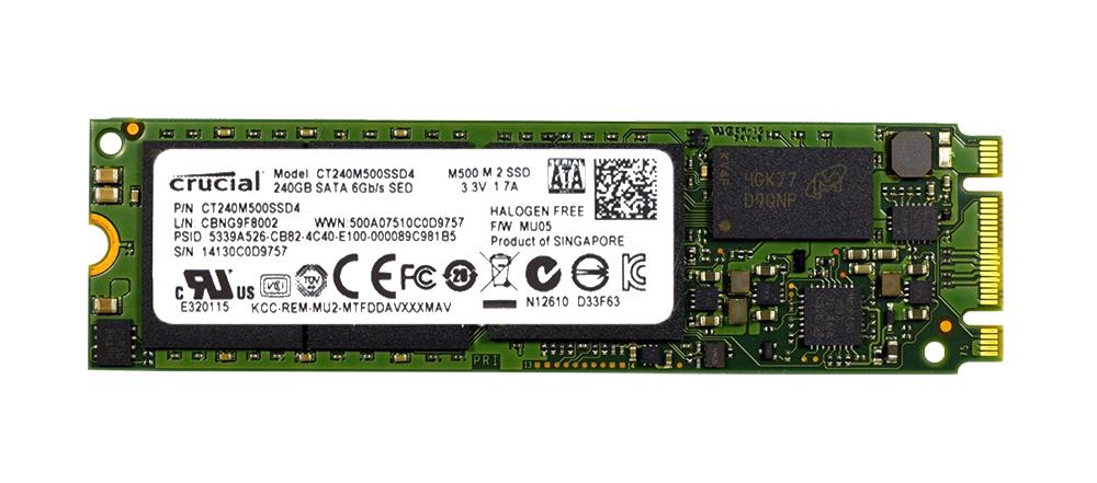 CT240M500SSD4.PK01 Crucial M500 Series 240GB MLC SATA 6Gbps M.2 2280 Internal Solid State Drive (SSD)