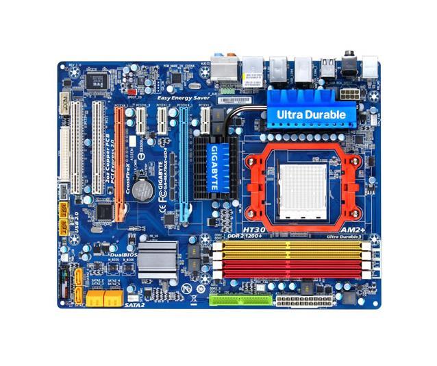 GA-MA790X-UD4 Gigabyte Socket AM3 AMD 790X/ SB750 Chipset AMD Phenom FX/ AMD Phenom/ AMD Athlon 64 FX/ AMD Athlon 64 X2 Dual-Core/ AMD Athlon 64/ AMD Sempron Processor Support DDR2 4x DIMM 6x SATA 3.0Gb/s ATX Motherboard (Refurbished)