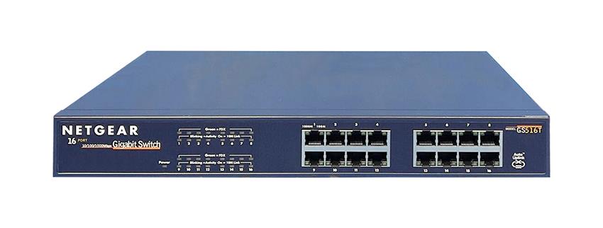 GS516TNA NetGear ProSafe 16-Ports 100/1000Mbps RJ45 Copper Gigabit Switch (Refurbished)