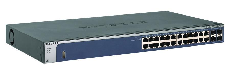 GSM7224R NetGear ProSafe 24-Ports 10/100/1000Mbps Layer 2 Managed Gigabit Switch with Static Routing (Refurbished)