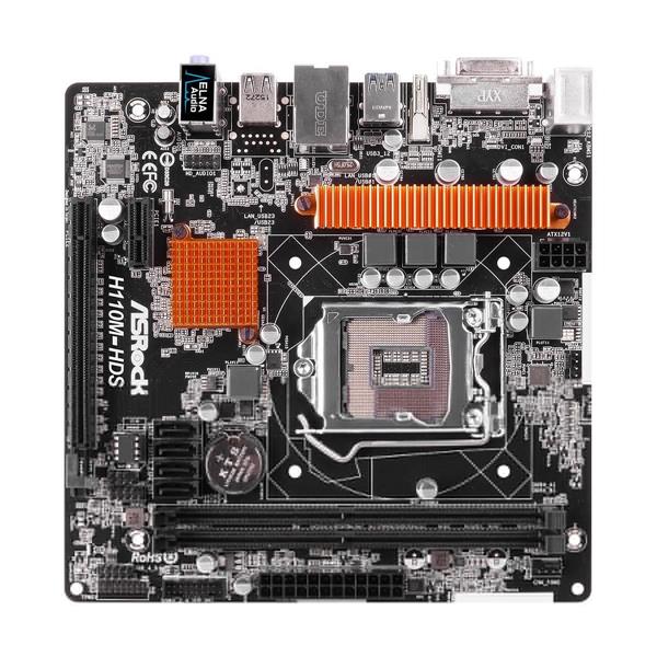 H110M-HDS ASRock Socket LGA 1151 Intel H110 Chipset 7th & 6th Generation Core i7 / i5 / i3 / Pentium / Celeron Processors Support DDR4 2x DIMM 4x SATA3 6.0Gb/s Micro-ATX Motherboard (Refurbished)