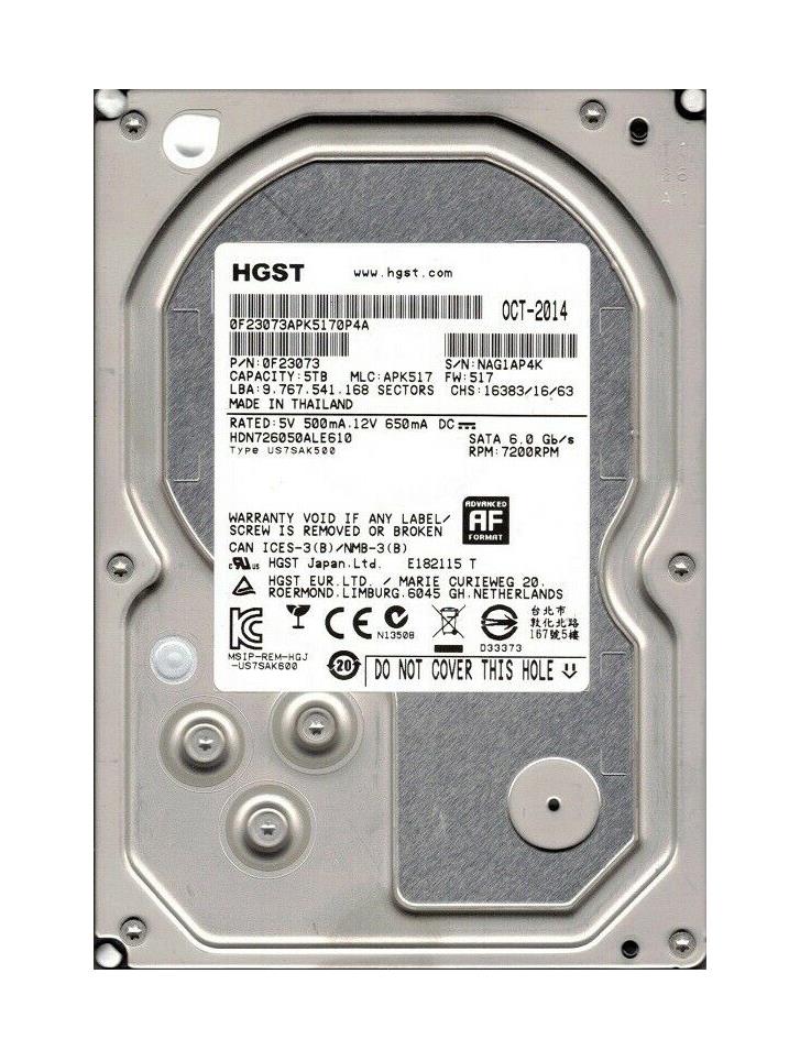 HDN726050ALE610 HGST Hitachi Deskstar NAS 5TB 7200RPM SATA 6Gbps 128MB Cache (512e) 3.5-inch Internal Hard Drive