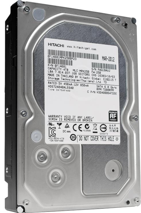 HDS724040ALE640 HGST Hitachi Deskstar 7K4000 4TB 7200RPM SATA 6Gbps 64MB Cache (512e) 3.5-inch Internal Hard Drive