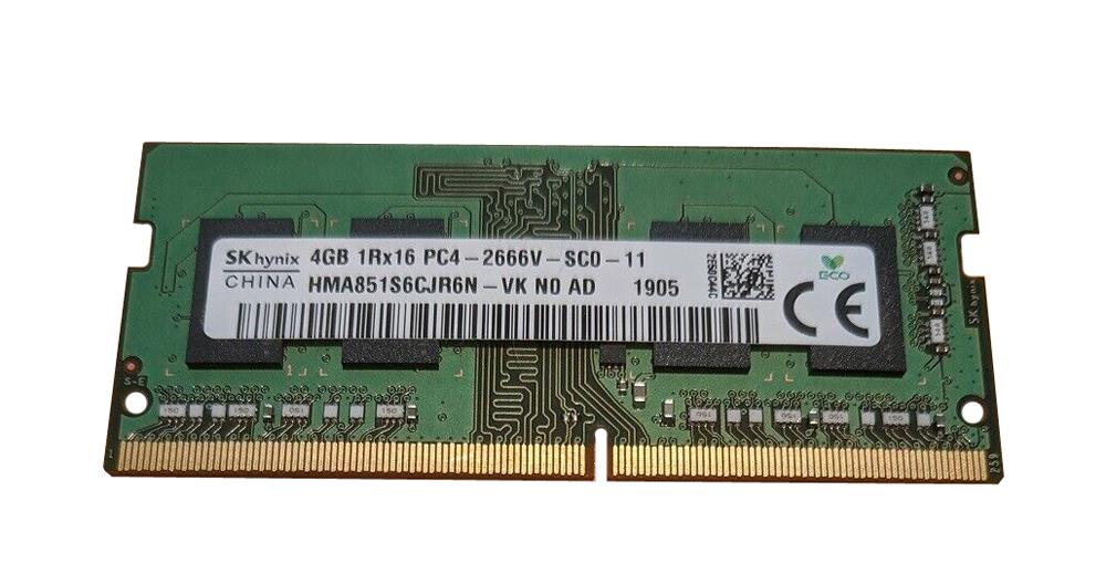 HMA851S6CJR6N-VKN0 Hynix 4GB PC4-21300 DDR4-2666MHz non-ECC Unbuffered CL19 260-Pin SoDimm 1.2V Single Rank Memory Module