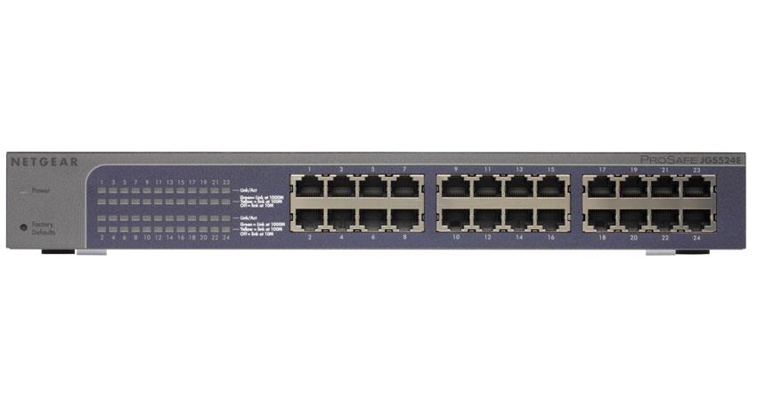 JGS524E NetGear ProSafe Plus 24-Ports 10/100/1000Mbps RJ45 Fast Ethernet Switch (Refurbished)